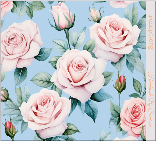 F. Blue & Pink Roses