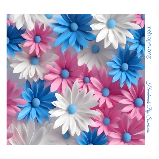 F. Pink & Blue Daises