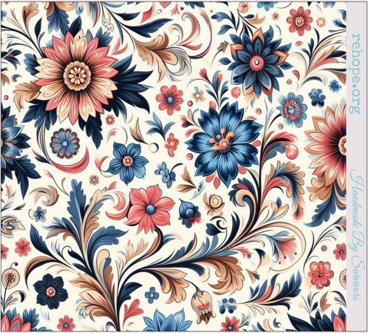 F. Floral Pink & Blue