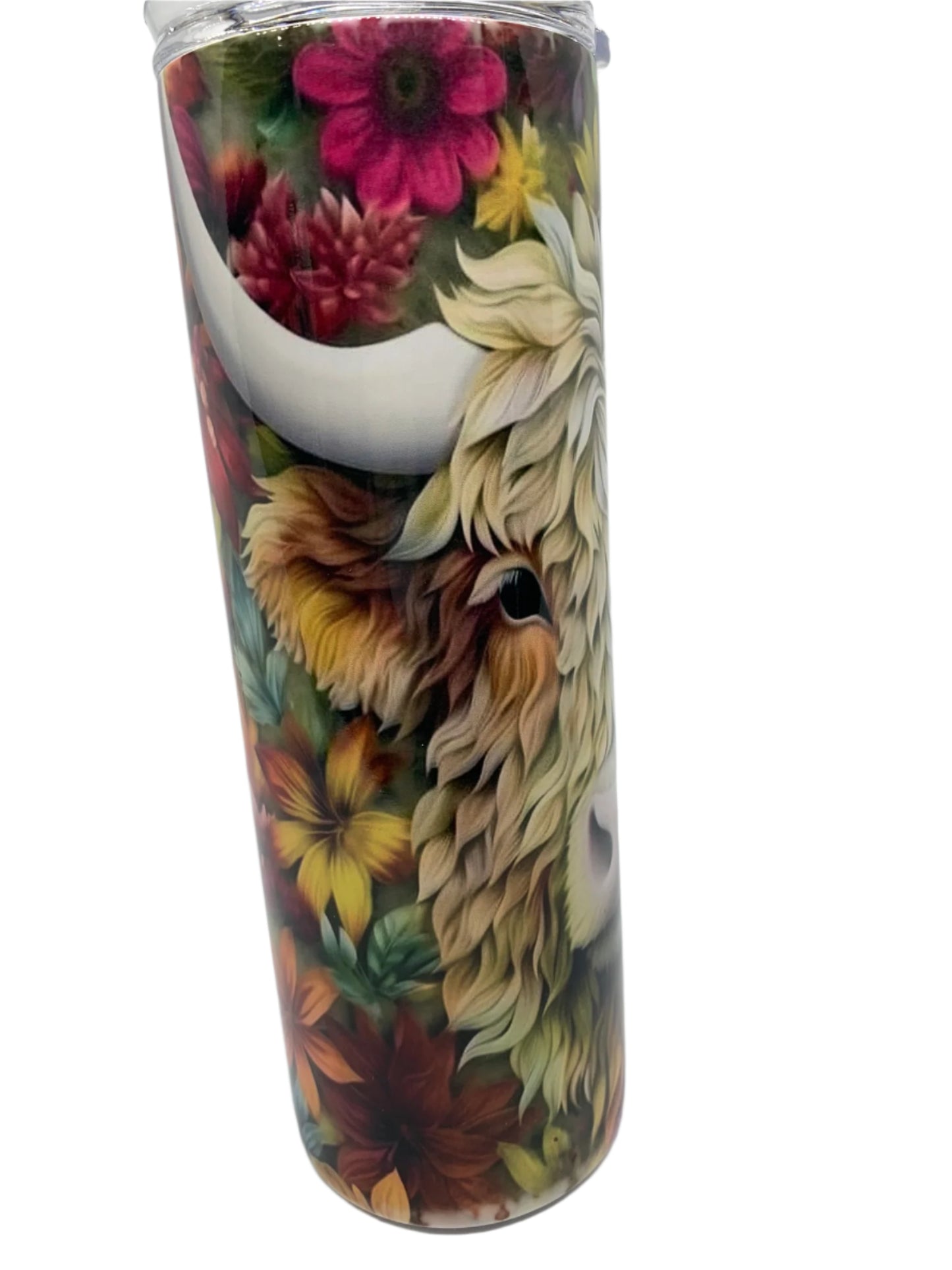 Highland Cow in Flowers