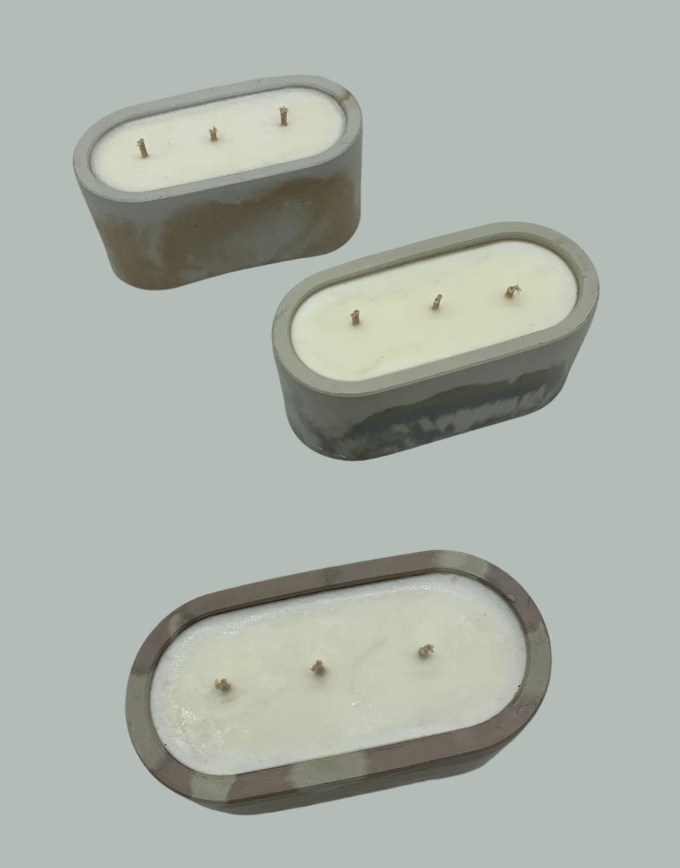 13.5 oz Candle🕯️in our Oval Concrete Container