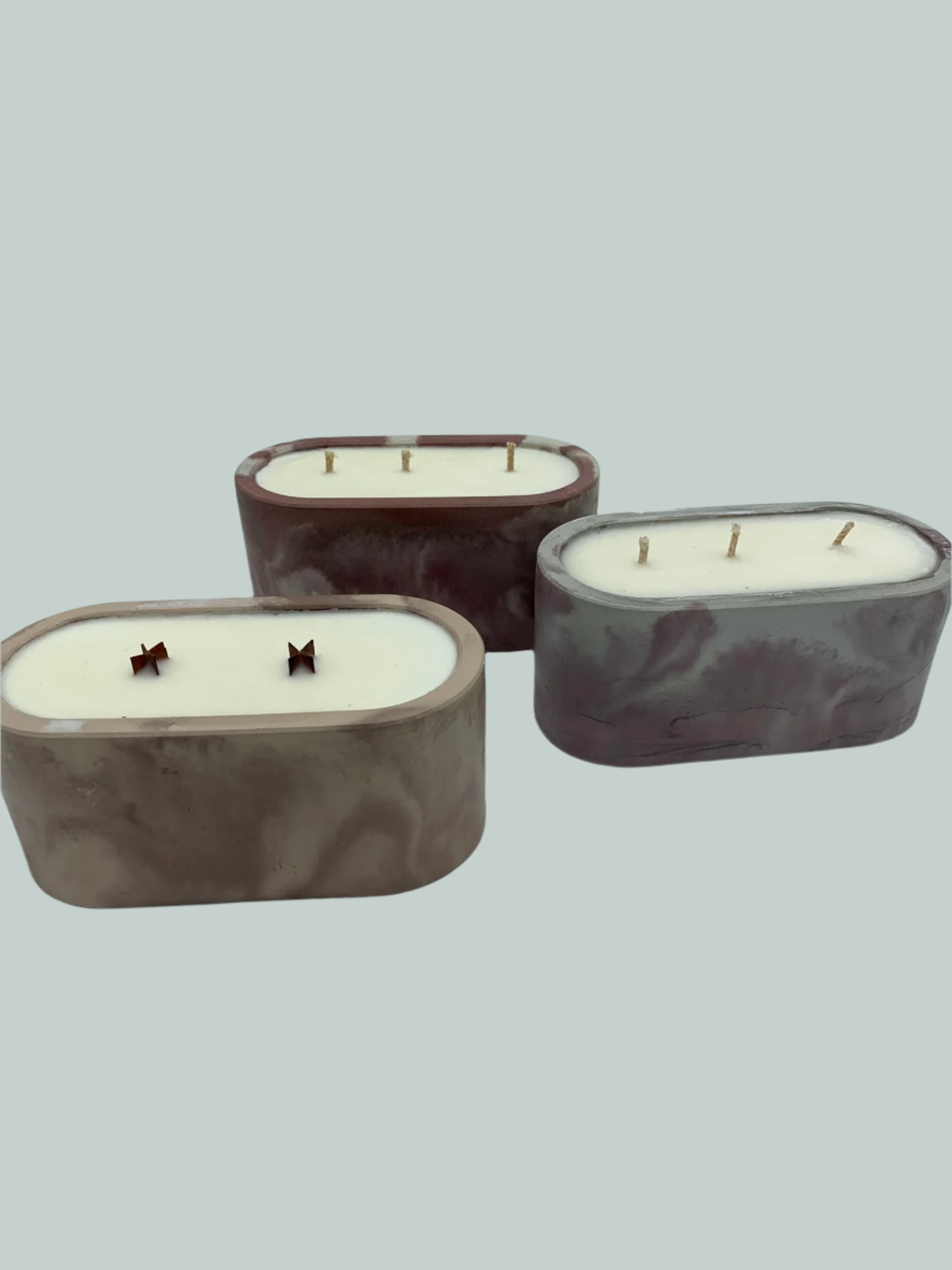 13.5 oz Candle🕯️in our Oval Concrete Container