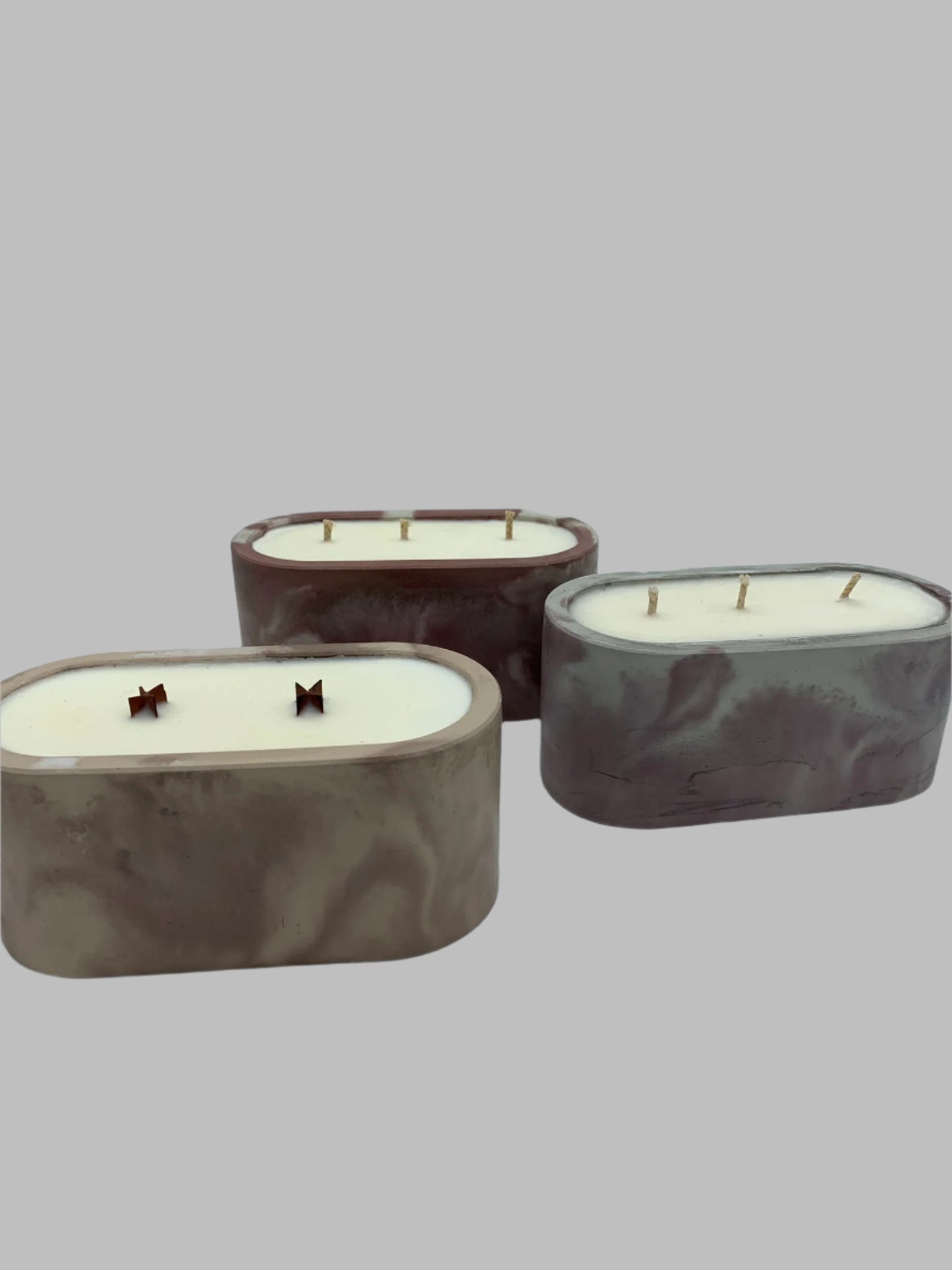 13.5 oz Candle🕯️in our Oval Concrete Container
