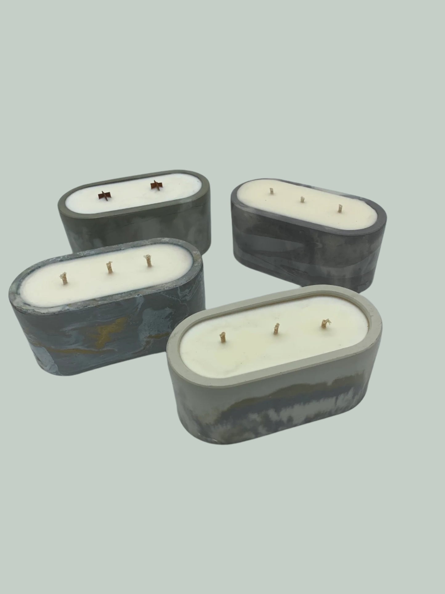 13.5 oz Candle🕯️in our Oval Concrete Container