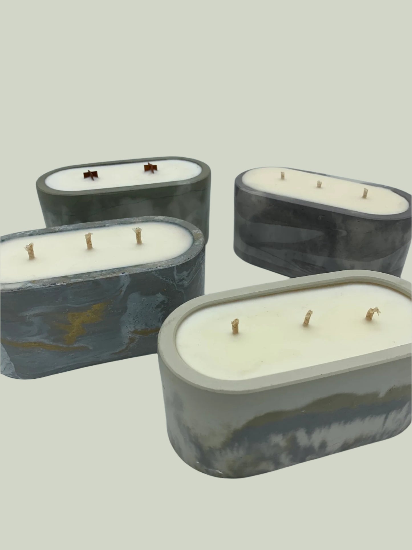 13.5 oz Candle🕯️in our Oval Concrete Container